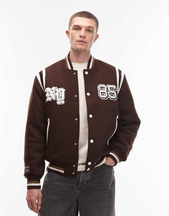 Tommy Jeans New York - Giacca stile college marrone