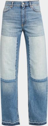 Stella McCartney Mid-Rise Patchwork Straight-Leg Jeans
