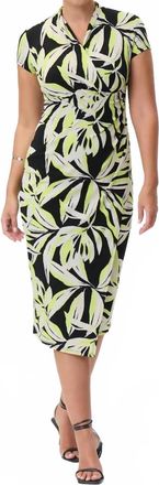 Joseph Ribkoff Cap Sleeve Wrap Dress In Multi