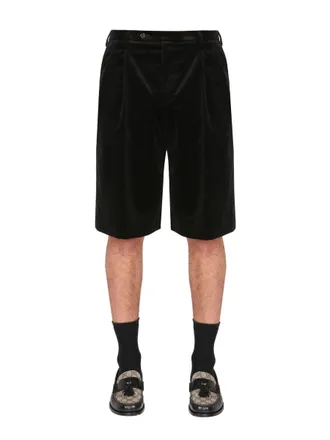 Gucci Stretch Velvet Bermuda Shorts - Black