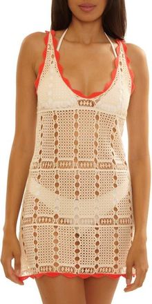BECCA by Rebecca Virtue Shoreline Open Stitch Cover-Up Minidress in Natural at Nordstrom, Size Medium