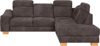 HOME AFFAIRE Ecksofa »Dundee L-Form« wahlweise mit Kopfteilverstellung und zusätzlich mit Bettfunktion