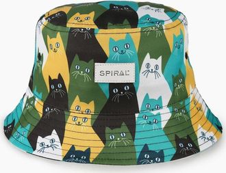 Spiral Womens Logo All Around Brim Panel Bucket Hat - Cats - Size: LADIES