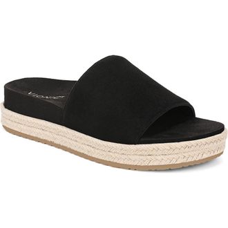 Vionic Yasmina Slide Sandal in Black at Nordstrom, Size 8.5