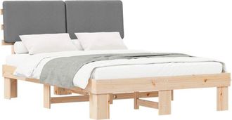 vidaXL Estructura De Cama Con Cabecera Tapizada Gris Claro Vidaxl