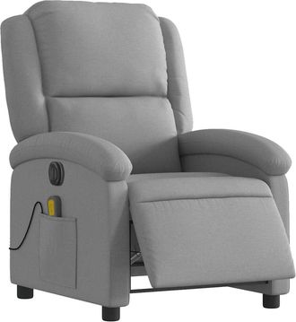 vidaXL Sill&oacute;n Reclinable De Masaje El&eacute;ctrico Tela Gris Claro Vidaxl
