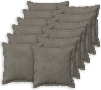 vidaXL Coj&iacute;n Con Almohada Houten 12 Uds. Gris Claro Terciopelo Vidaxl