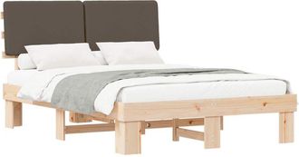 vidaXL Estructura De Cama Con Cabecera Tapizada Taup&eacute; 160 X 200 Cm Vidaxl