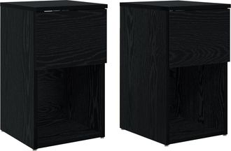 vidaXL Mueble Cama 2 Uds. Roble Negro 29 X 31,5 X 49 Cm Vidaxl