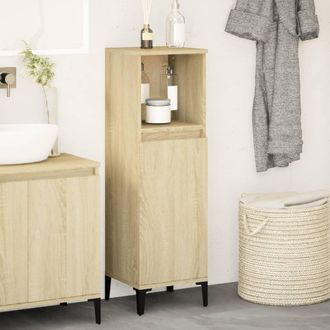 vidaXL Armario De Ba&ntilde;o Madera Contrachapada Roble Sonoma 30x30x100 Cm Vidaxl