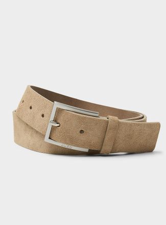 HUGO BOSS Mens Beige leather belt