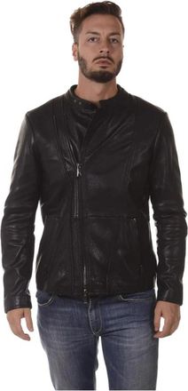 Armani Jeans Leather Jassen - Heren - Leren en Su&egrave;de Jassen - Zwart - XL - Jassen