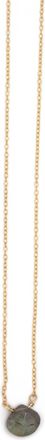 A Blonde and Her Bag Stephanie Delicate Drop Demi Fine Necklace in Labradorite