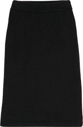 Chanel 2000 knitted midi skirt - women - Cotton - One Size - Black
