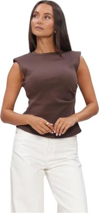 Y.A.S Y.a.s, Tops, Dames, Bruin, XS, Yaspina SL Top Noos