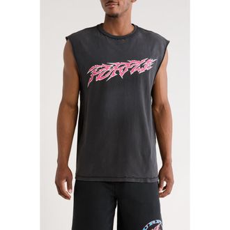 Purple Distressed Sleeveless Graphic T-Shirt in Black at Nordstrom, Size Xx-Large