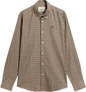 Barbour Finkle Tailored Shirt - Heren - Casual Overhemden - Beige - M - Katoen - Overhemden