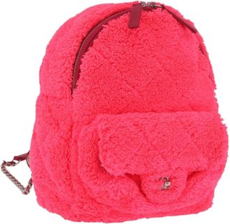 Chanel Coco Beach Quilted Terry Cloth Pink Cotton Backpack Bag (Pre-Owned)