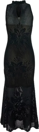 Twinset Womens Long Dress Black Viscose Blend
