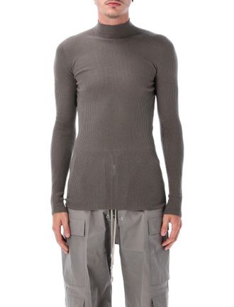 Rick Owens Grey Mock Collar Sweater