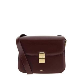 A.P.C. Grape Leather Grace Crossbody Bag Vino Vache Borse A Tracolla