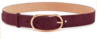 Gabriela Hearst Link Suede Belt - Burgundy - M
