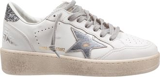 Golden Goose Ballstar Sneakers In Leather Color White And Silver
