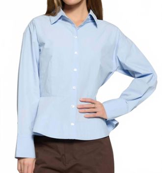Lost + Wander Lilia Sky Peplum Top In Light Blue