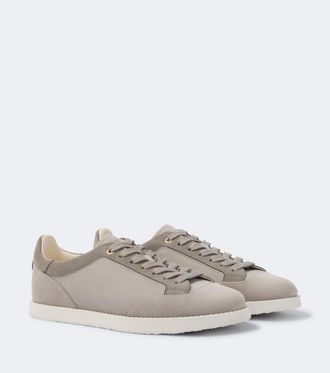 Brunello Cucinelli Suede-trimmed leather sneakers