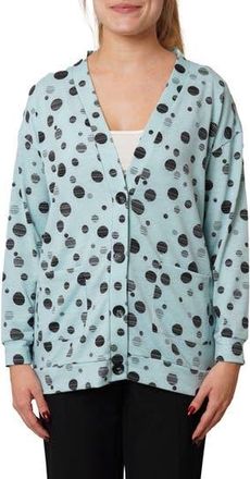 Cyrus Drop Shoulder Dot French Terry Sweater in Pastel Blue/Black at Nordstrom Rack, Size Medium