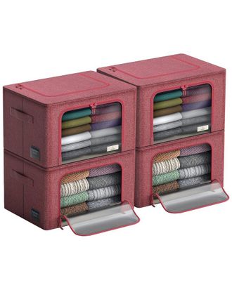 Sorbus Set Of 4 Storage Bins With Windows