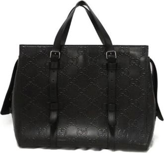 Gucci Pre-owned Tote Bags, male, Black, Size: ONE SIZE Pre-owned Leather gucci-bags