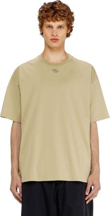 Diesel Relaxed cotton T-shirt with Oval D embroidery - T-Shirts - Man - Beige