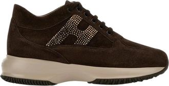 Hogan Interactive H Strass - Dames - Sneakers - Bruin - 35 EU - Leer - Schoenen