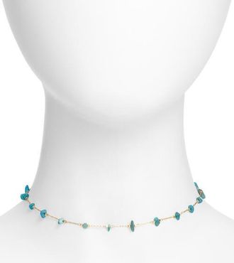 Vidakush Turquoise Stone Choker in Gold at Nordstrom, Size 14