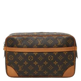 Louis Vuitton Pre-owned Monogram Clutch Bag - Dames - Pre-owned - Bruin - Maat: ONE Size Leer