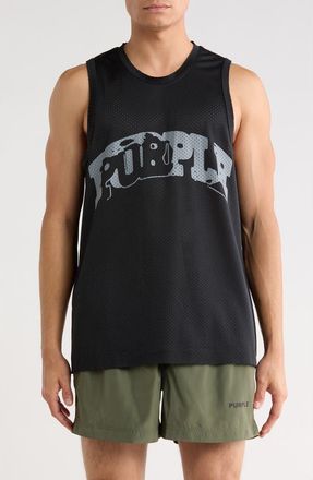 Purple Mesh Graphic Tank in Black at Nordstrom Rack, Size Xx-Large