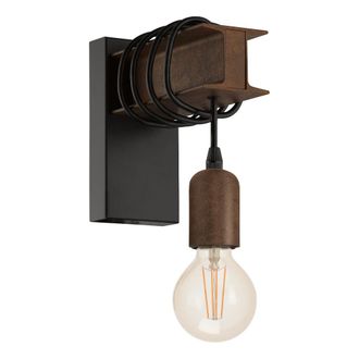 Eglo Townshend Steel Wall Light - Brown | TJ Hughes