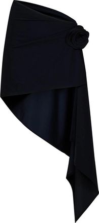 Magda Butrym Asymmetric Black Stretch Jersey Miniskirt