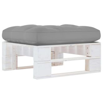 vidaXL Otomana De Jard&iacute;n De Palets Madera De Pino Impregnada Blanca Vidaxl