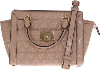 Michael Kors Tassen, Dames, Beige, ONE Size, Leer, Quilted Vivianne Schoudertas Beige