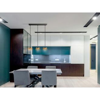 Schuller Lámpara de techo alargada olaia 3L negro/ambar