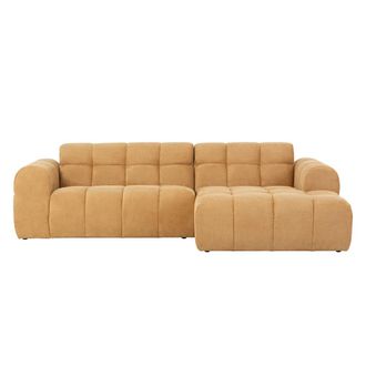 Concept Usine Sof&aacute; esquinero Cloud 3/4 plazas en terciopelo mostaza