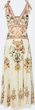Camilla Embellished printed linen and silk maxi dress