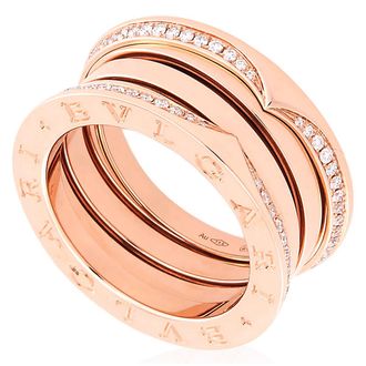 Bulgari B.Zero1 18 Kt Rose Gold Three-Band Ring, Size 51