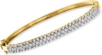 Ross-Simons Diamond Bangle Bracelet in 18kt Gold Over Sterling