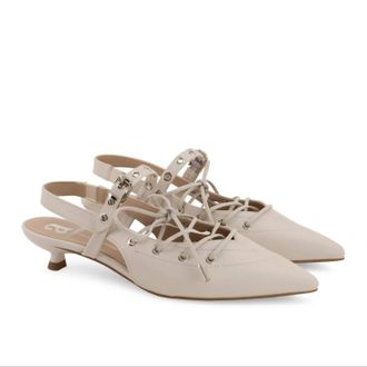 Andrea Womens Lace-Up Pump In Bone