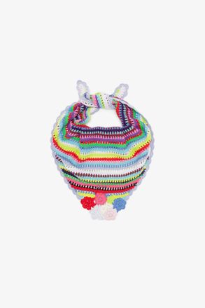 Ganni Mixed Scarf in Striped Crochet Organic Cotton