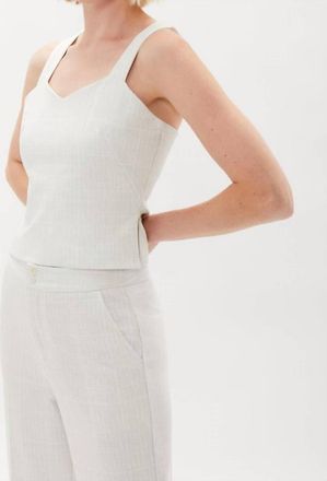 ECRU Blakely Cropped Layering Top In Raffia