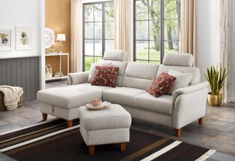 HOME AFFAIRE Ecksofa »Palmera L-Form, B: 244 cm« optional Bettfunktion & Bettkasten, Federkern